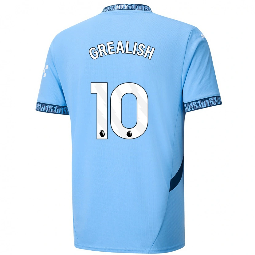 Danxen Niño Camiseta Jack Grealish #10 Azul Marino 1ª Equipación 2024/25 La Camisa