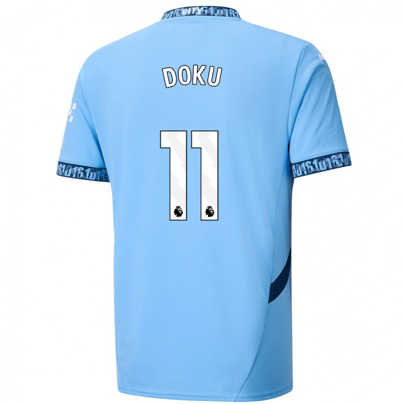 Danxen Niño Camiseta Jérémy Doku #11 Azul Marino 1ª Equipación 2024/25 La Camisa