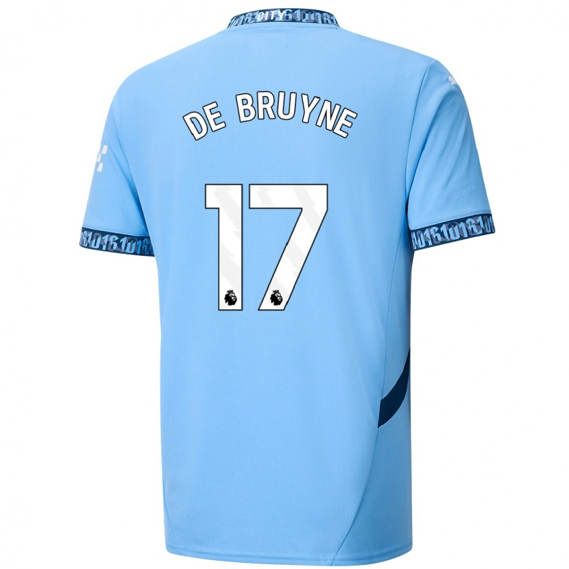 Danxen Niño Camiseta Kevin De Bruyne #17 Azul Marino 1ª Equipación 2024/25 La Camisa