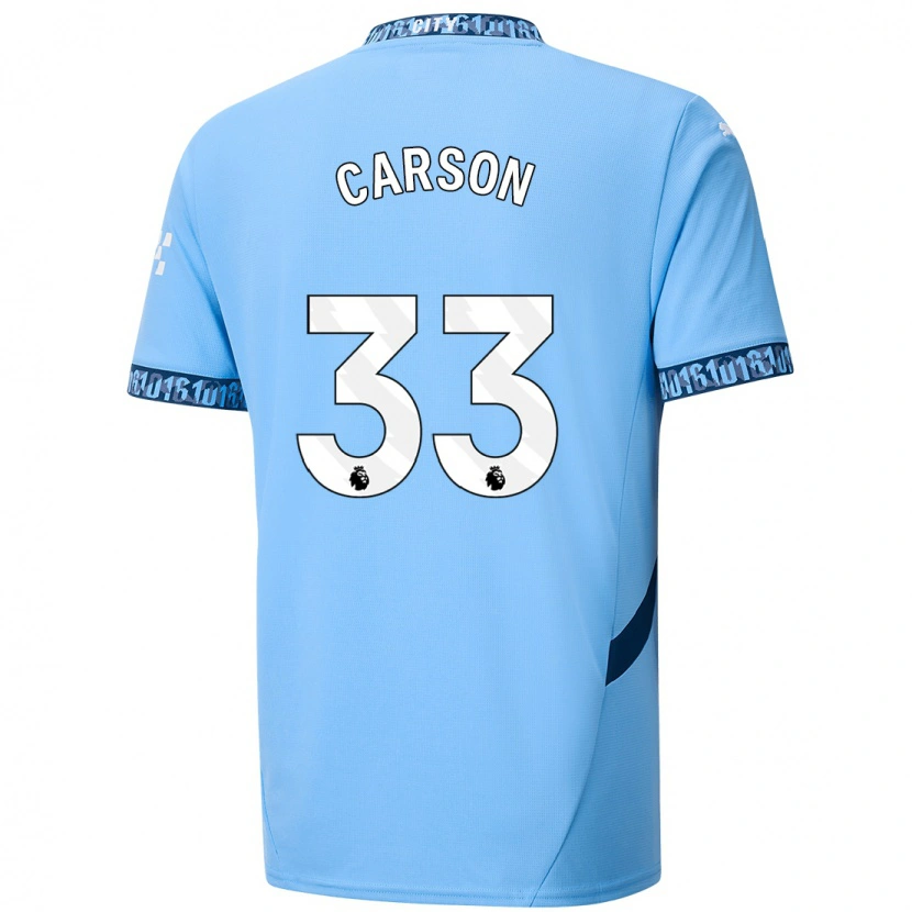 Danxen Niño Camiseta Scott Carson #33 Azul Marino 1ª Equipación 2024/25 La Camisa