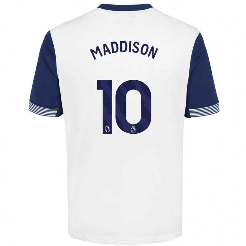 Danxen Niño Camiseta James Maddison #10 Blanco Azul 1ª Equipación 2024/25 La Camisa