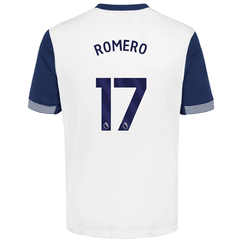 Danxen Niño Camiseta Cristian Romero #17 Blanco Azul 1ª Equipación 2024/25 La Camisa