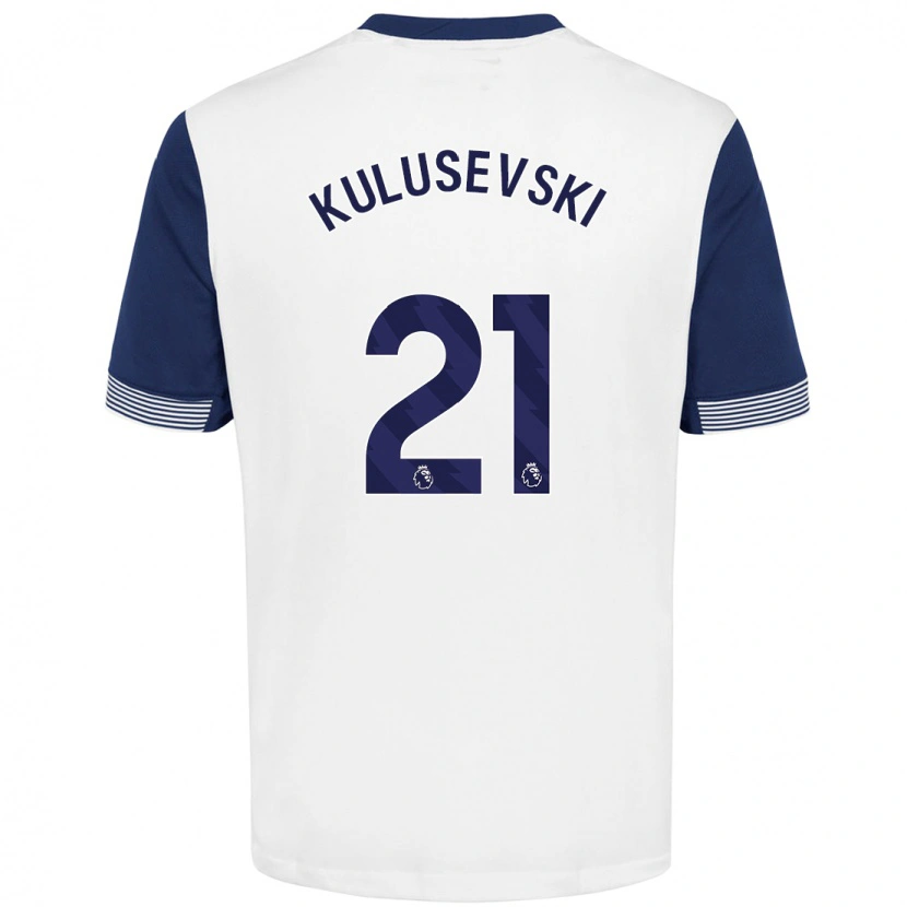 Danxen Niño Camiseta Dejan Kulusevski #21 Blanco Azul 1ª Equipación 2024/25 La Camisa