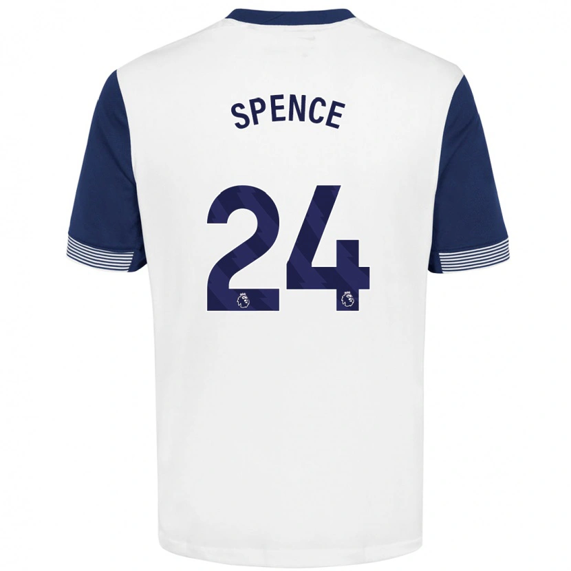 Danxen Niño Camiseta Djed Spence #24 Blanco Azul 1ª Equipación 2024/25 La Camisa