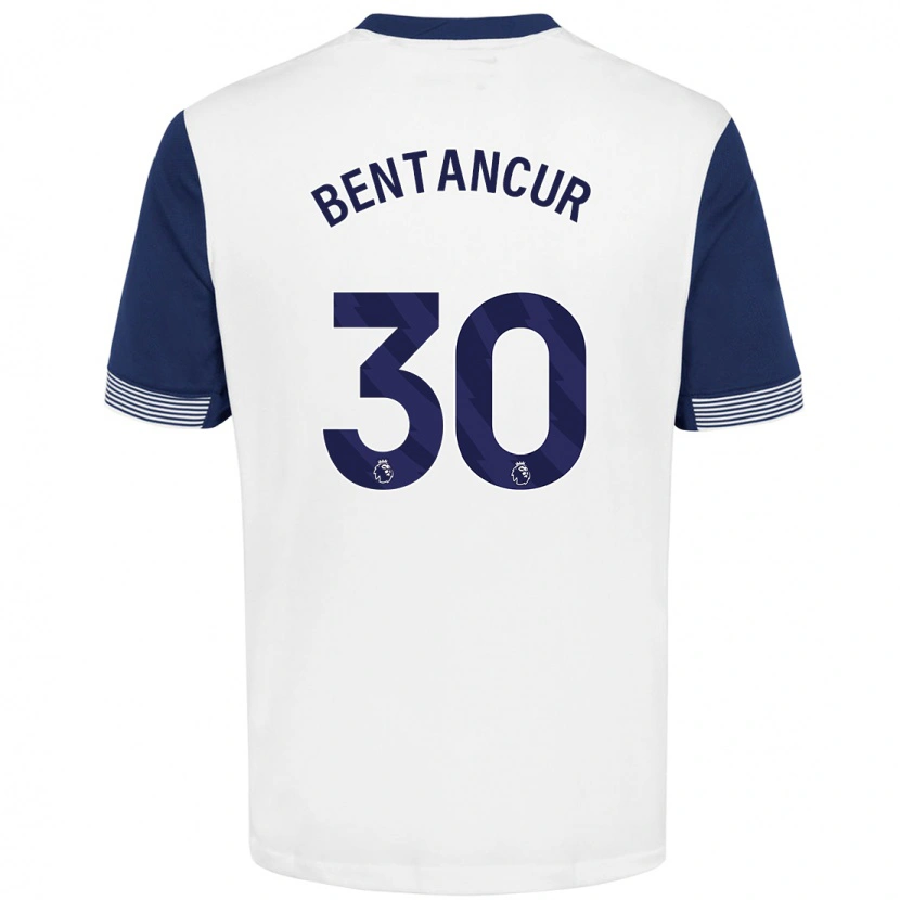 Danxen Niño Camiseta Rodrigo Bentancur #30 Blanco Azul 1ª Equipación 2024/25 La Camisa