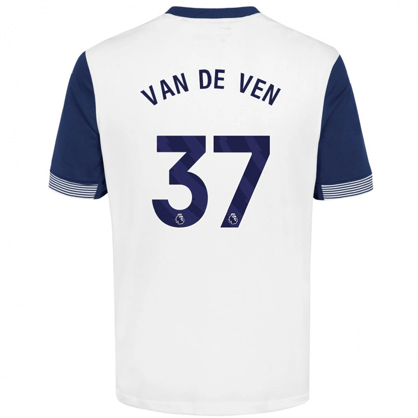 Danxen Niño Camiseta Micky Van De Ven #37 Blanco Azul 1ª Equipación 2024/25 La Camisa