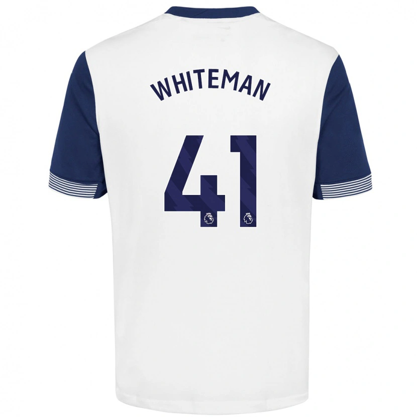 Danxen Niño Camiseta Alfie Whiteman #41 Blanco Azul 1ª Equipación 2024/25 La Camisa