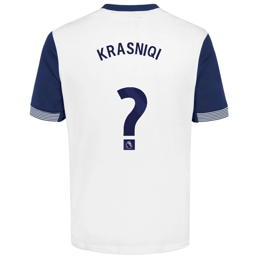 Danxen Niño Camiseta Elliot Krasniqi #0 Blanco Azul 1ª Equipación 2024/25 La Camisa