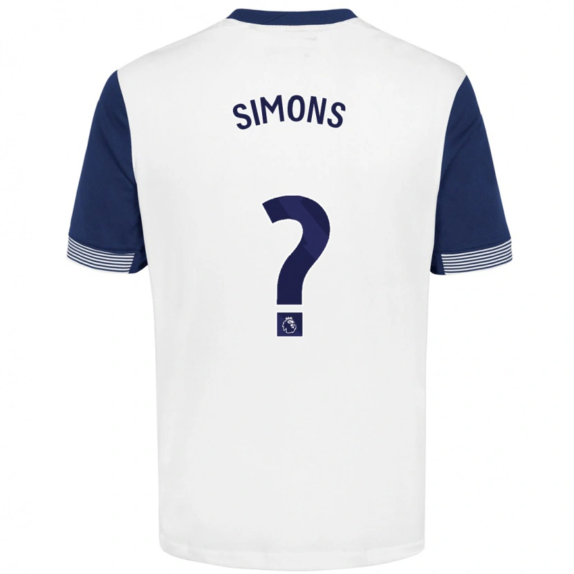 Danxen Niño Camiseta Zach Simons #0 Blanco Azul 1ª Equipación 2024/25 La Camisa