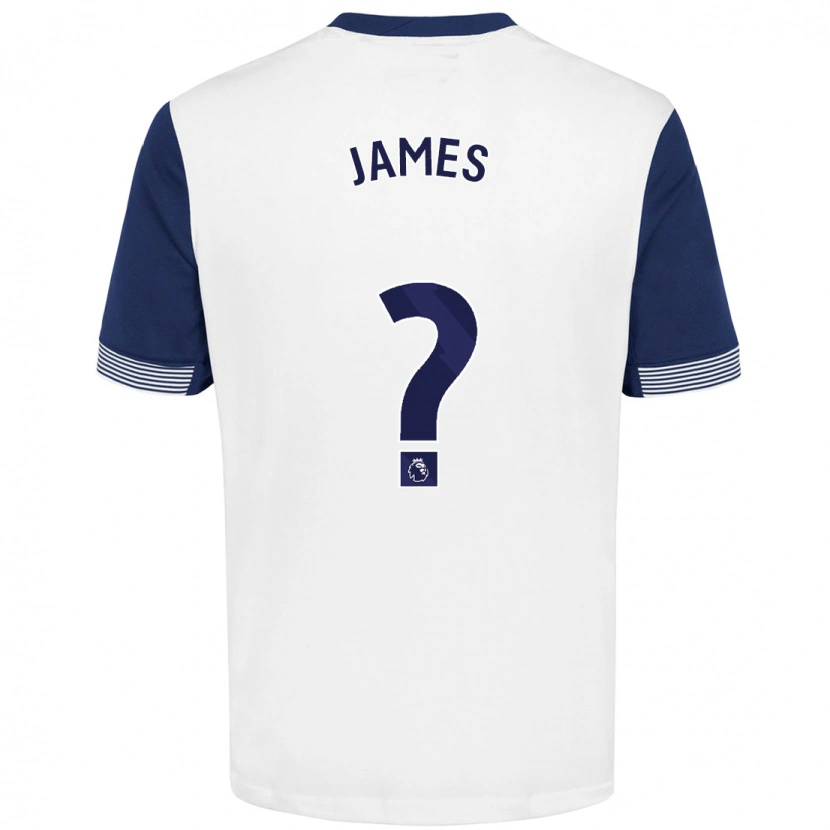 Danxen Niño Camiseta Herbie James #0 Blanco Azul 1ª Equipación 2024/25 La Camisa