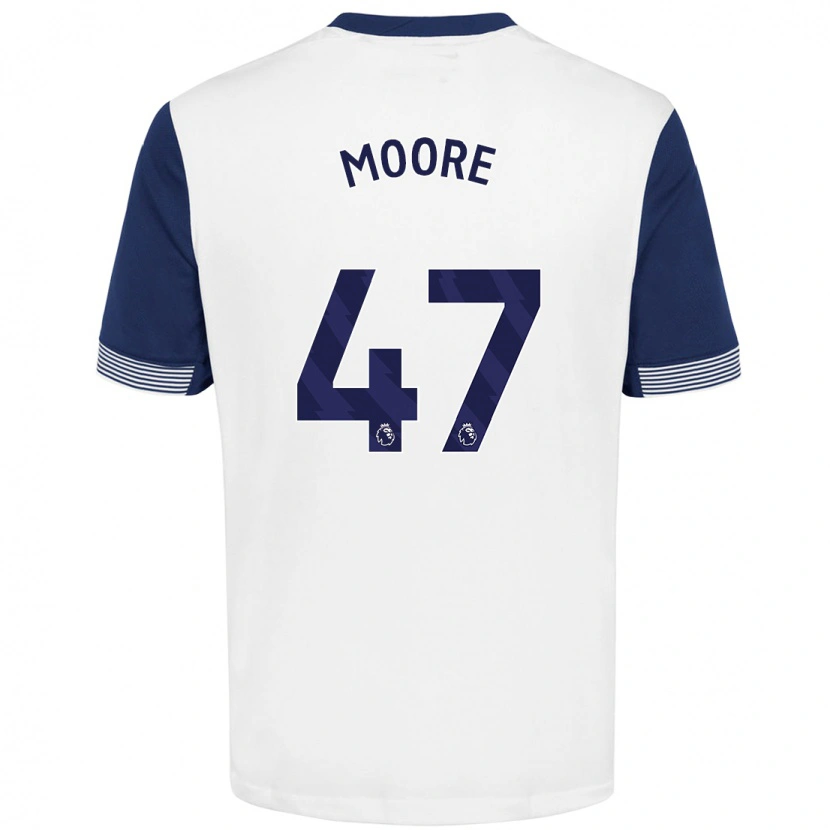 Danxen Niño Camiseta Mikey Moore #47 Blanco Azul 1ª Equipación 2024/25 La Camisa