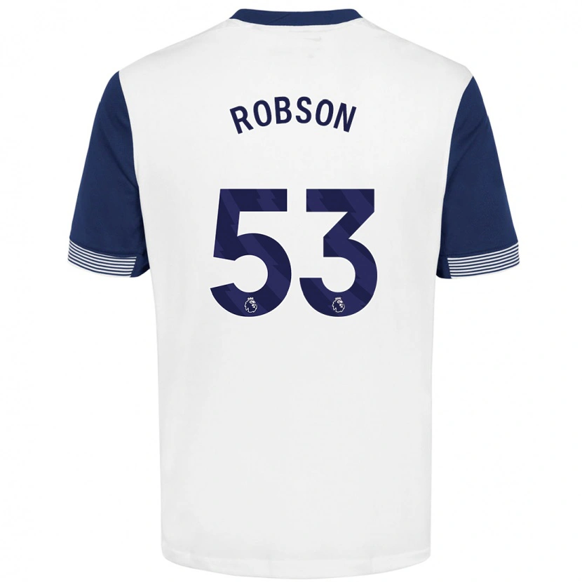 Danxen Niño Camiseta Max Robson #53 Blanco Azul 1ª Equipación 2024/25 La Camisa