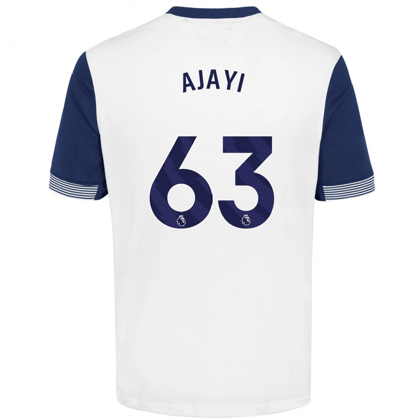 Danxen Niño Camiseta Damola Ajayi #63 Blanco Azul 1ª Equipación 2024/25 La Camisa