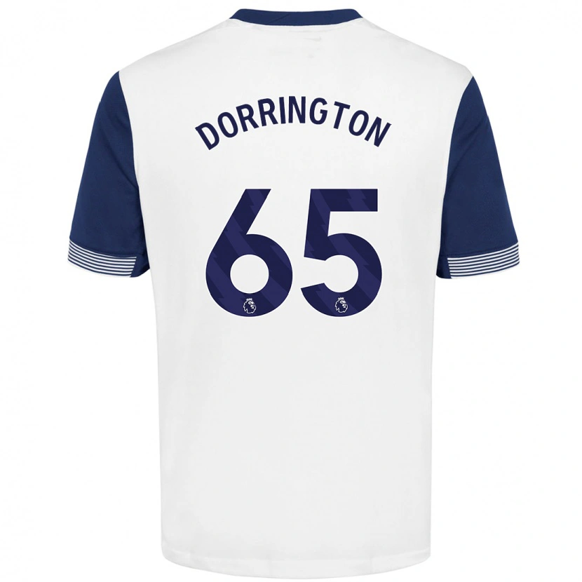 Danxen Niño Camiseta Alfie Dorrington #65 Blanco Azul 1ª Equipación 2024/25 La Camisa