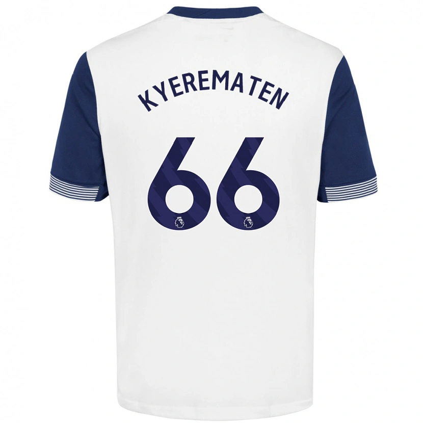 Danxen Niño Camiseta Rio Kyerematen #66 Blanco Azul 1ª Equipación 2024/25 La Camisa