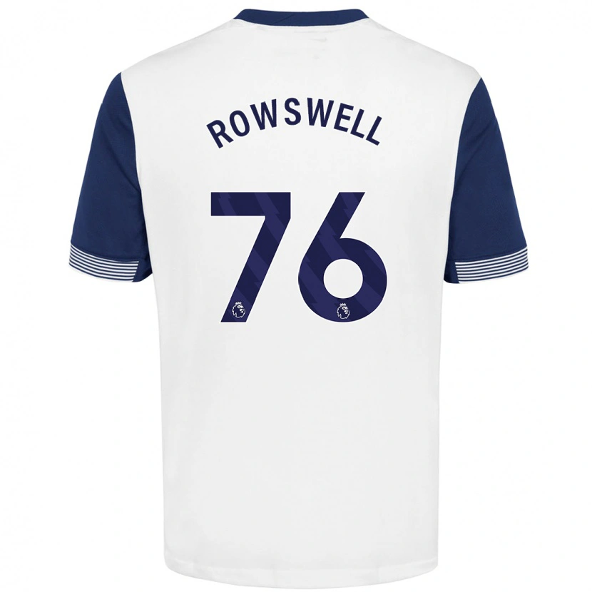 Danxen Niño Camiseta James Rowswell #76 Blanco Azul 1ª Equipación 2024/25 La Camisa