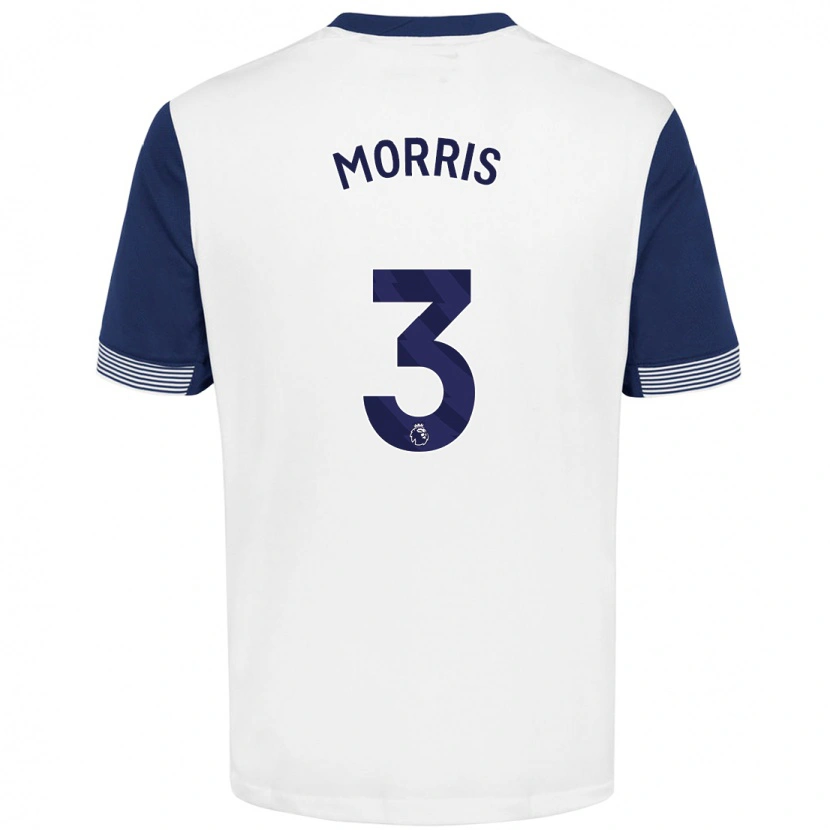 Danxen Niño Camiseta Ella Morris #3 Blanco Azul 1ª Equipación 2024/25 La Camisa