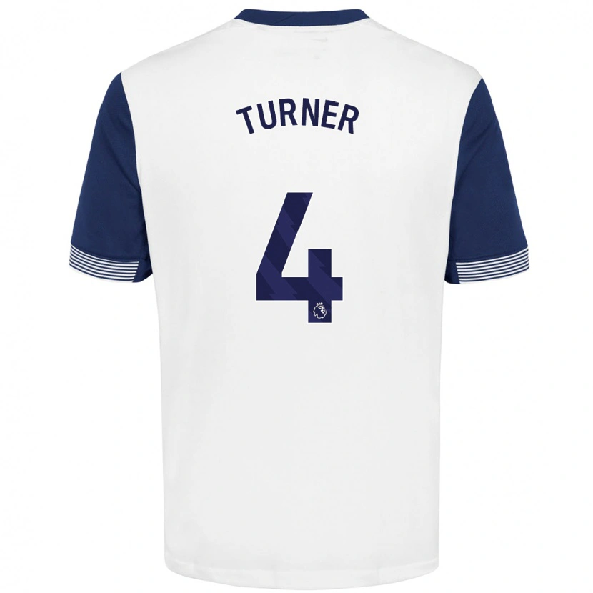 Danxen Niño Camiseta Amy Turner #4 Blanco Azul 1ª Equipación 2024/25 La Camisa