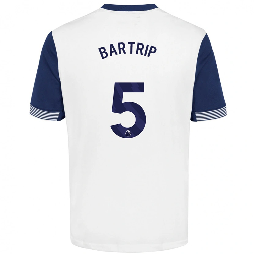 Danxen Niño Camiseta Molly Bartrip #5 Blanco Azul 1ª Equipación 2024/25 La Camisa