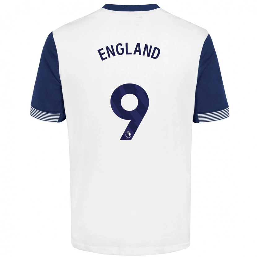 Danxen Niño Camiseta Bethany England #9 Blanco Azul 1ª Equipación 2024/25 La Camisa