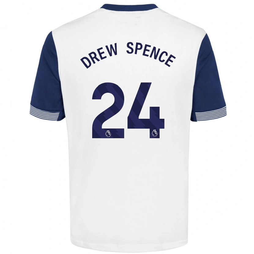 Danxen Niño Camiseta Drew Spence #24 Blanco Azul 1ª Equipación 2024/25 La Camisa