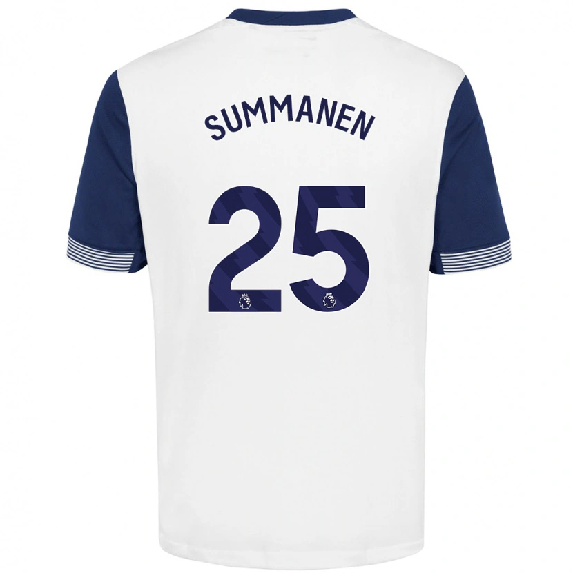 Danxen Niño Camiseta Eveliina Summanen #25 Blanco Azul 1ª Equipación 2024/25 La Camisa