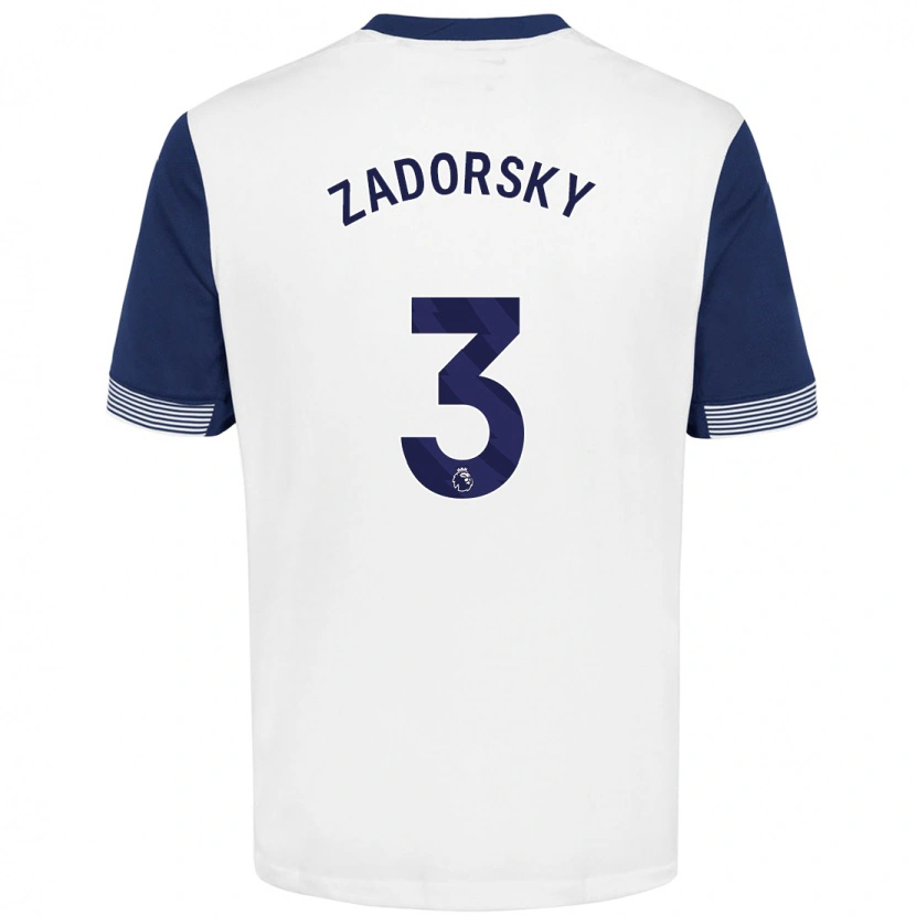 Danxen Niño Camiseta Shelina Zadorsky #3 Blanco Azul 1ª Equipación 2024/25 La Camisa