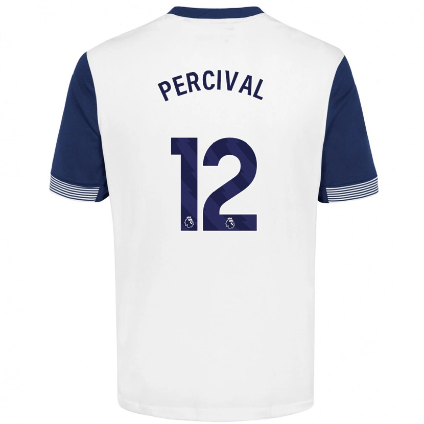 Danxen Niño Camiseta Ria Percival #12 Blanco Azul 1ª Equipación 2024/25 La Camisa