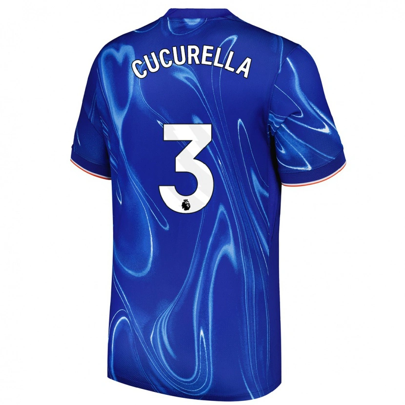 Danxen Niño Camiseta Marc Cucurella #3 Azul Blanco 1ª Equipación 2024/25 La Camisa