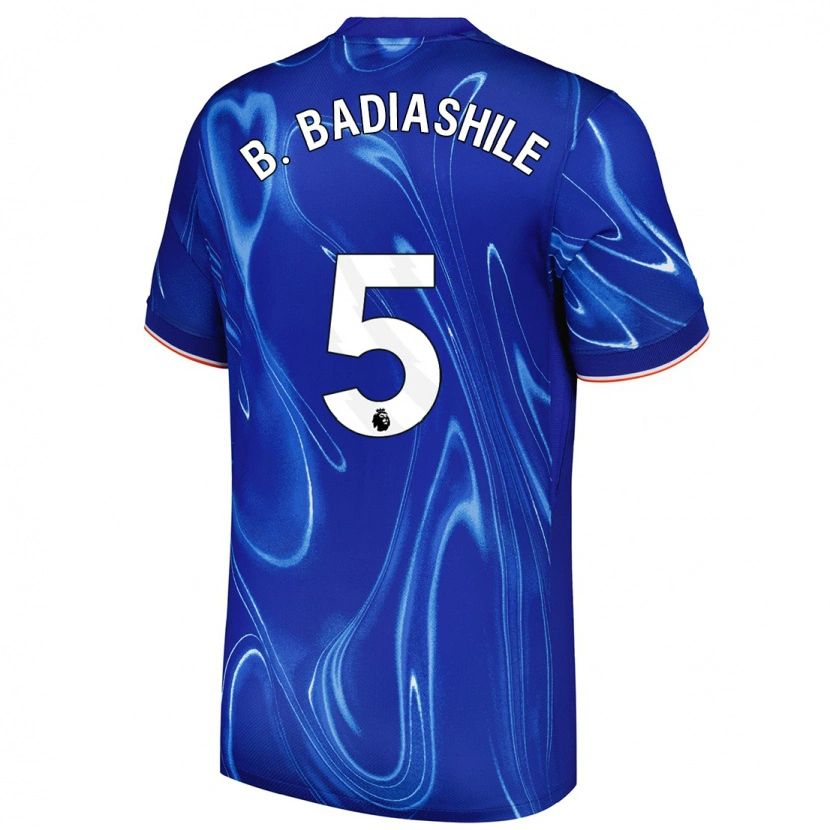 Danxen Niño Camiseta Benoît Badiashile #5 Azul Blanco 1ª Equipación 2024/25 La Camisa