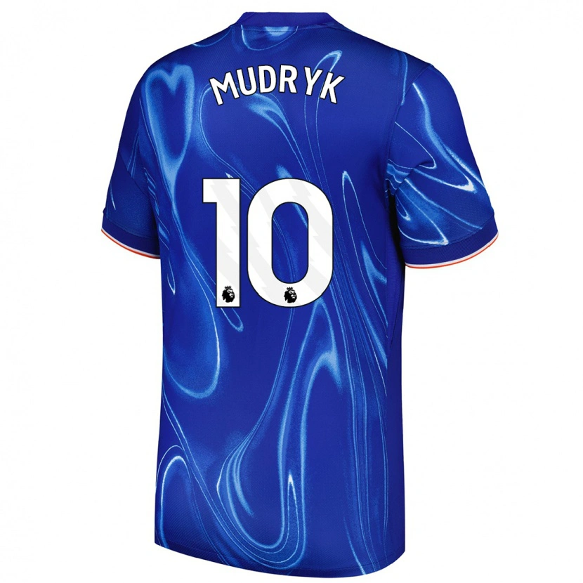 Danxen Niño Camiseta Mykhaylo Mudryk #10 Azul Blanco 1ª Equipación 2024/25 La Camisa