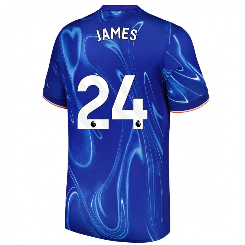 Danxen Niño Camiseta Reece James #24 Azul Blanco 1ª Equipación 2024/25 La Camisa