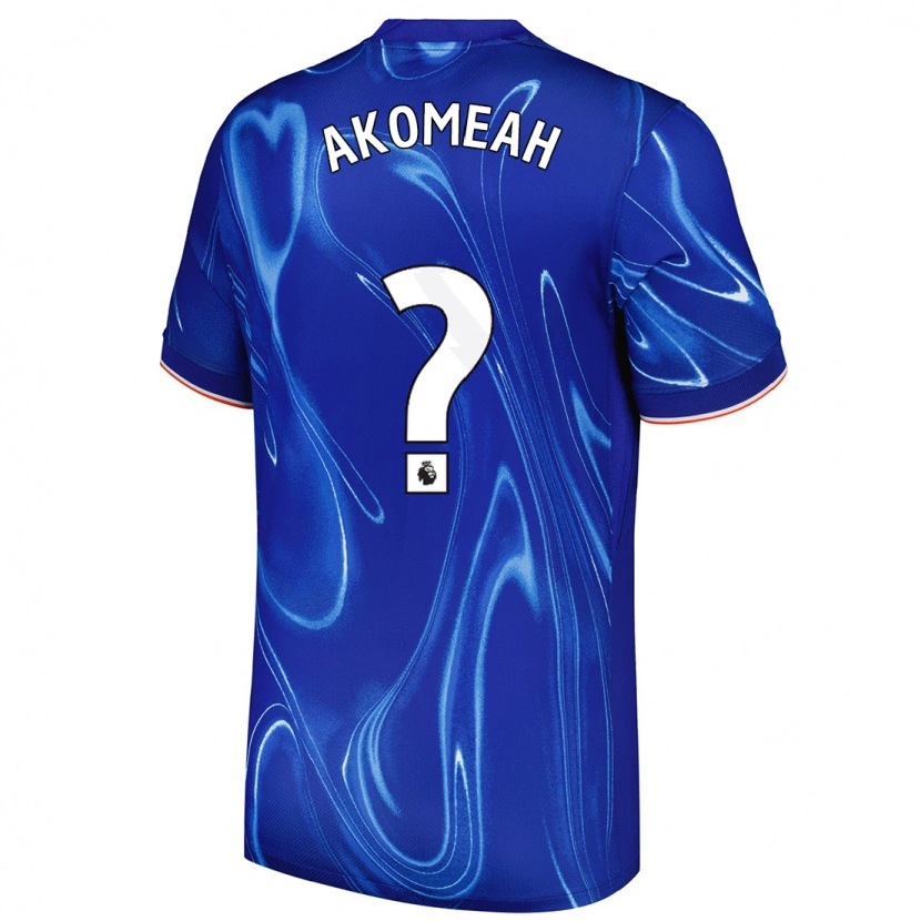 Danxen Niño Camiseta Travis Akomeah #0 Azul Blanco 1ª Equipación 2024/25 La Camisa