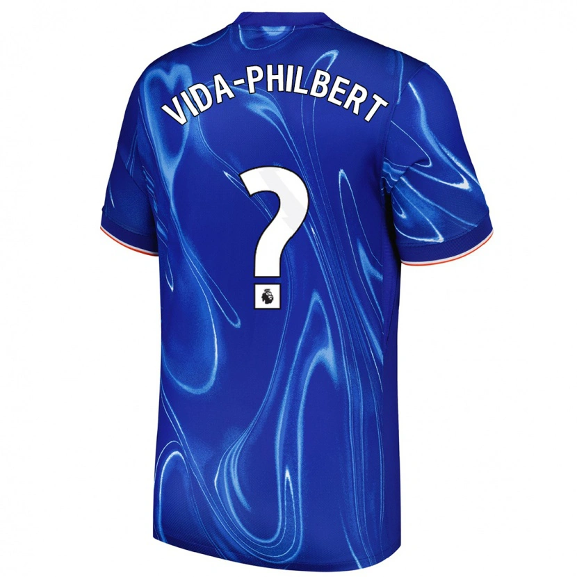 Danxen Niño Camiseta Joel Vida-Philbert #0 Azul Blanco 1ª Equipación 2024/25 La Camisa