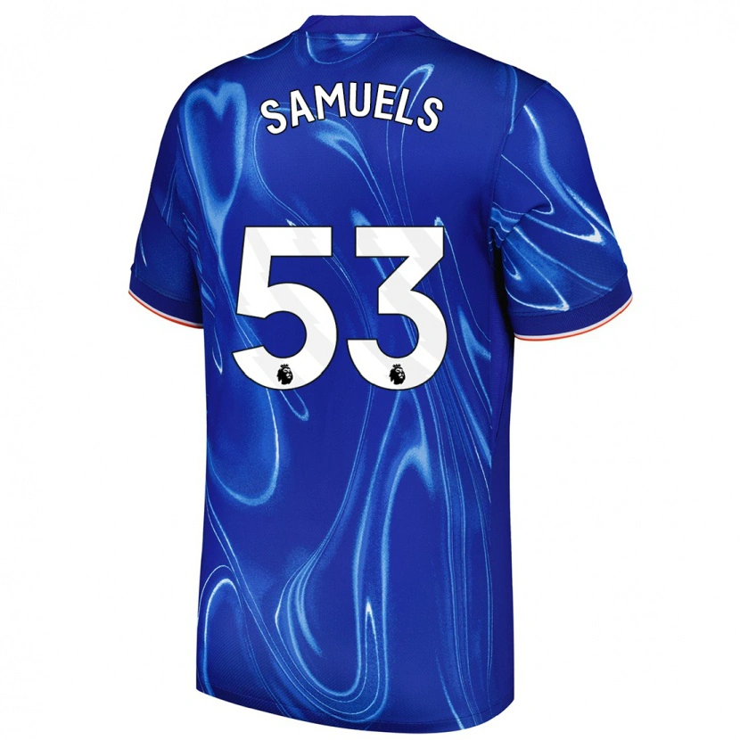 Danxen Niño Camiseta Ishé Samuels-Smith #53 Azul Blanco 1ª Equipación 2024/25 La Camisa