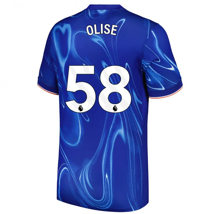 Danxen Niño Camiseta Richard Olise #58 Azul Blanco 1ª Equipación 2024/25 La Camisa