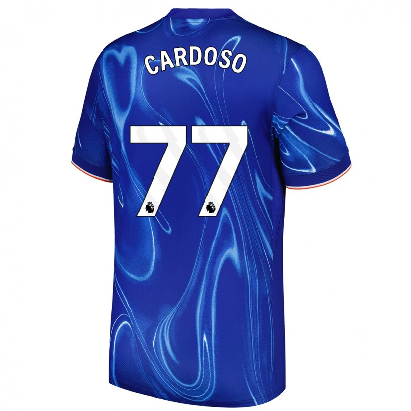 Danxen Niño Camiseta Leo Cardoso #77 Azul Blanco 1ª Equipación 2024/25 La Camisa