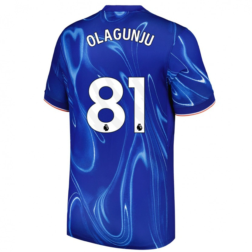 Danxen Niño Camiseta Saheed Olagunju #81 Azul Blanco 1ª Equipación 2024/25 La Camisa