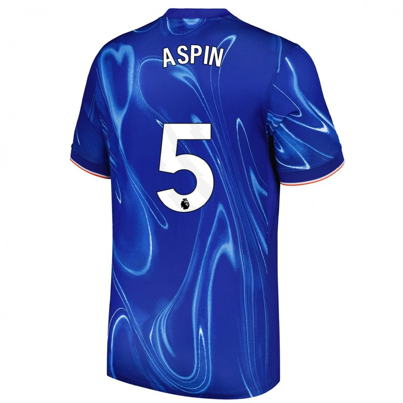 Danxen Niño Camiseta Brooke Aspin #5 Azul Blanco 1ª Equipación 2024/25 La Camisa