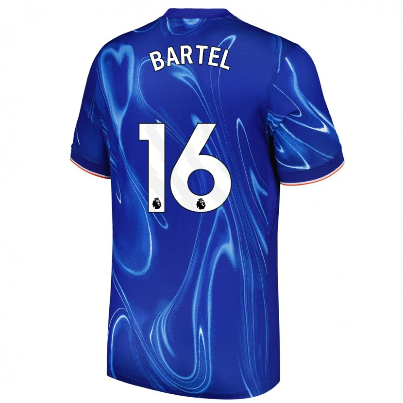 Danxen Niño Camiseta Júlia Bartel #16 Azul Blanco 1ª Equipación 2024/25 La Camisa