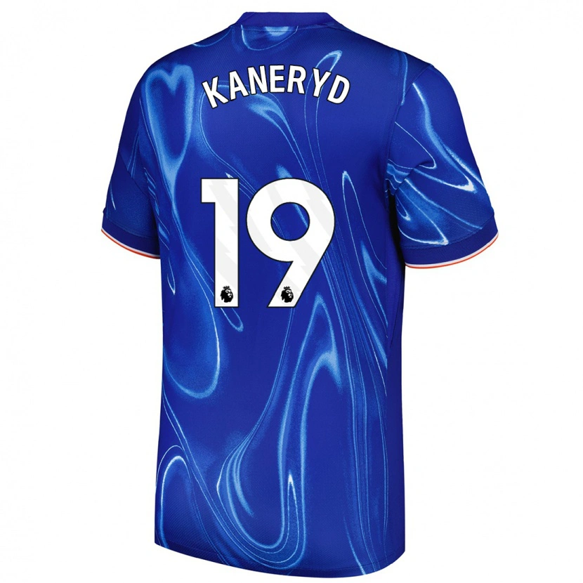 Danxen Niño Camiseta Johanna Rytting Kaneryd #19 Azul Blanco 1ª Equipación 2024/25 La Camisa