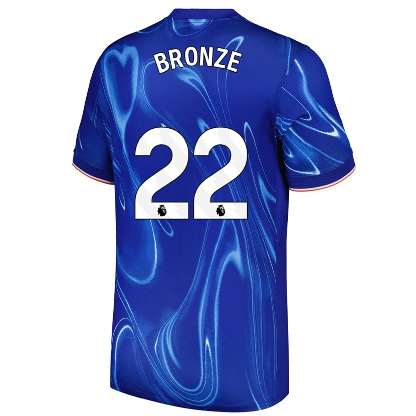 Danxen Niño Camiseta Lucy Bronze #22 Azul Blanco 1ª Equipación 2024/25 La Camisa