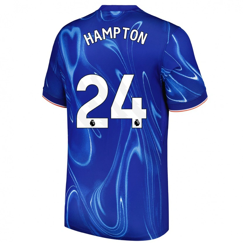 Danxen Niño Camiseta Hannah Hampton #24 Azul Blanco 1ª Equipación 2024/25 La Camisa