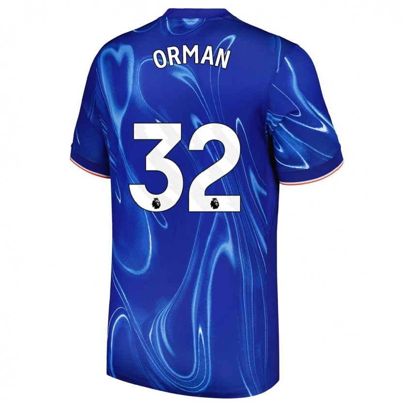 Danxen Niño Camiseta Emily Orman #32 Azul Blanco 1ª Equipación 2024/25 La Camisa