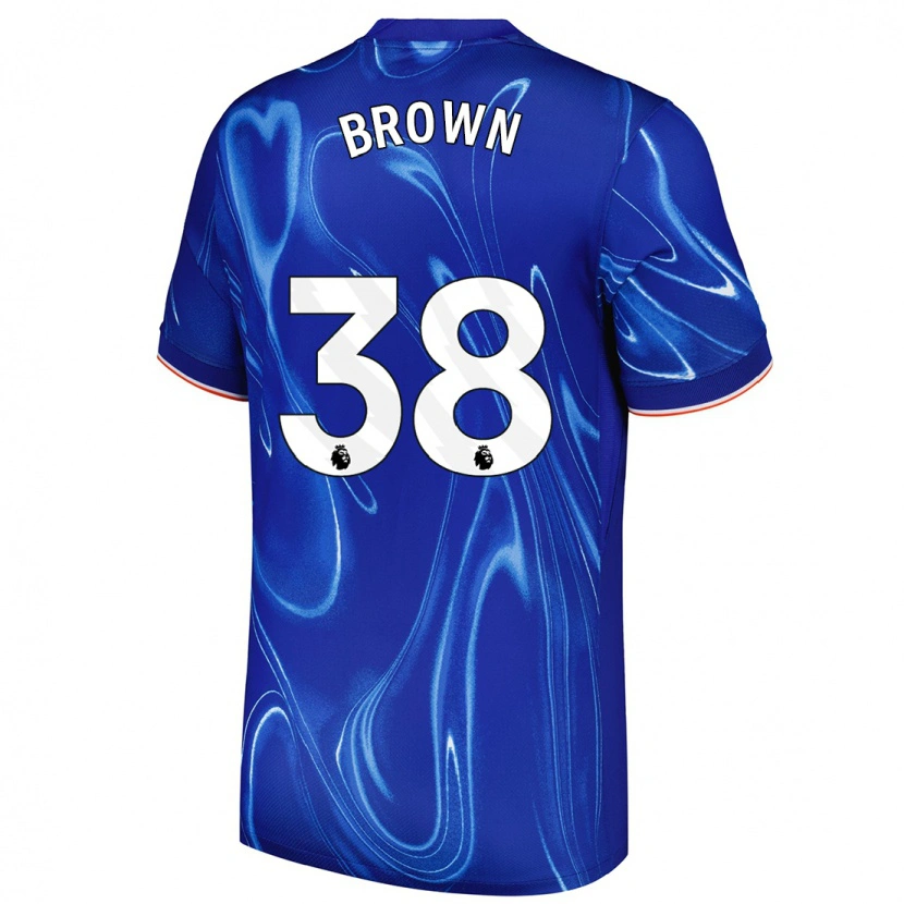 Danxen Niño Camiseta Cerys Brown #38 Azul Blanco 1ª Equipación 2024/25 La Camisa