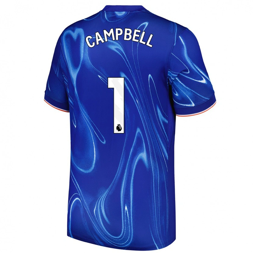 Danxen Niño Camiseta Luke Campbell #1 Azul Blanco 1ª Equipación 2024/25 La Camisa