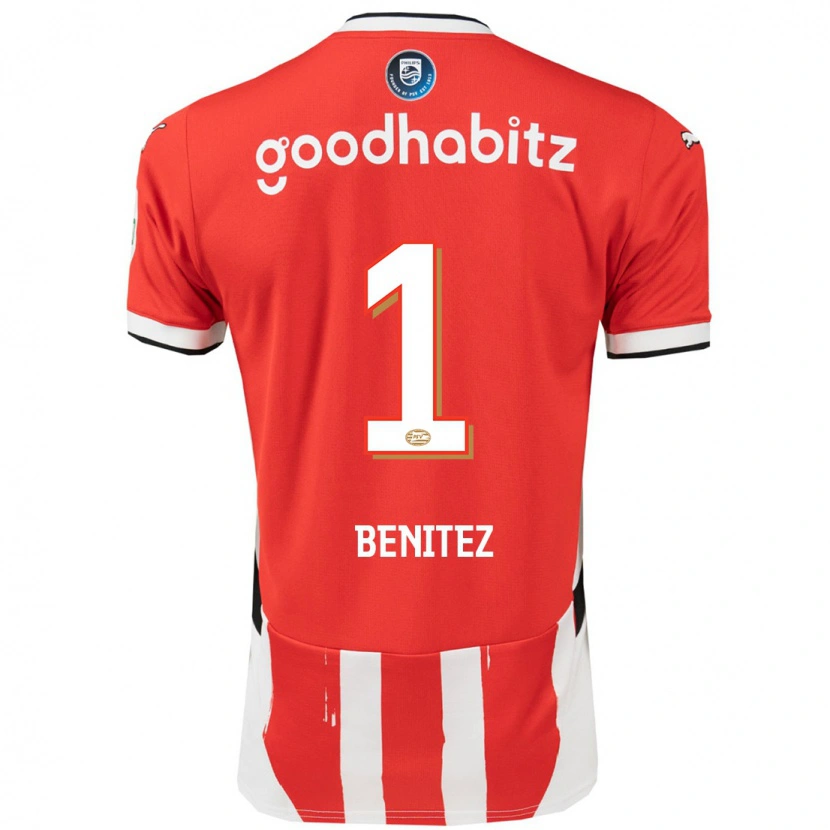 Danxen Niño Camiseta Walter Benítez #1 Rojo Blanco 1ª Equipación 2024/25 La Camisa