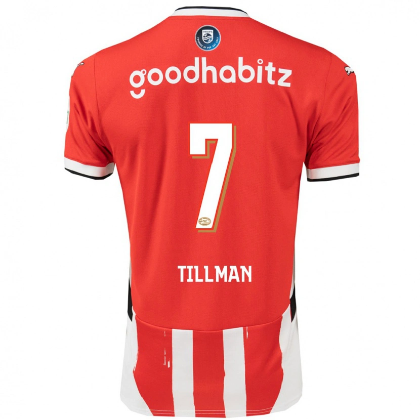 Danxen Niño Camiseta Malik Tillman #7 Rojo Blanco 1ª Equipación 2024/25 La Camisa