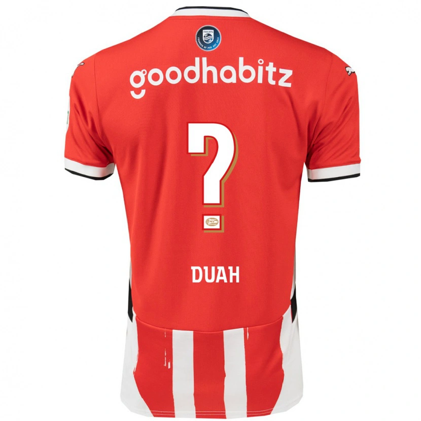 Danxen Niño Camiseta King Duah #0 Rojo Blanco 1ª Equipación 2024/25 La Camisa