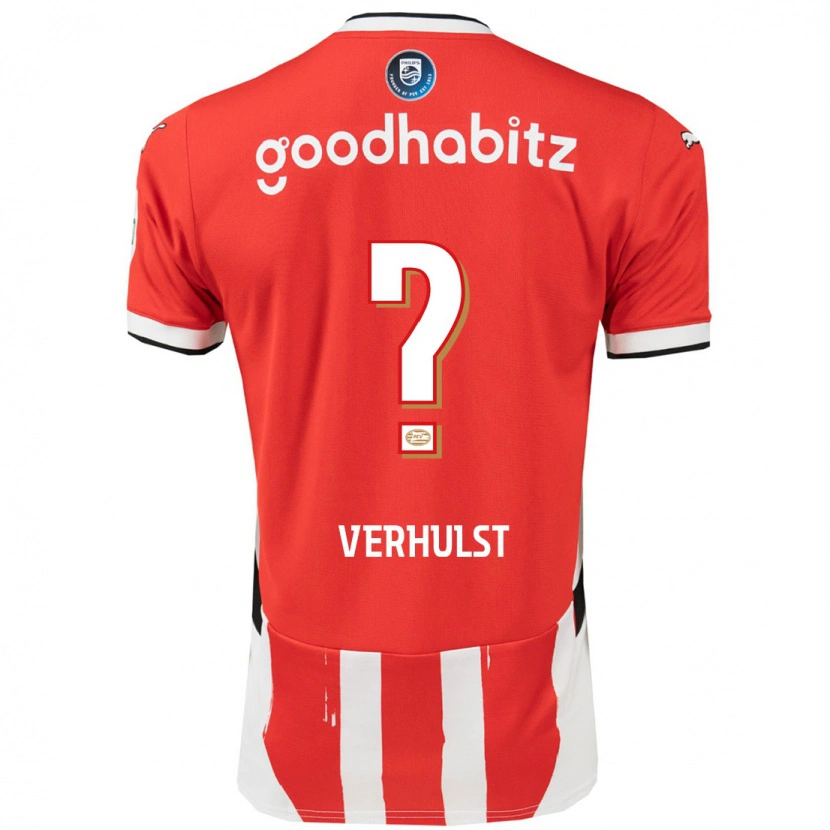 Danxen Niño Camiseta Gino Verhulst #0 Rojo Blanco 1ª Equipación 2024/25 La Camisa